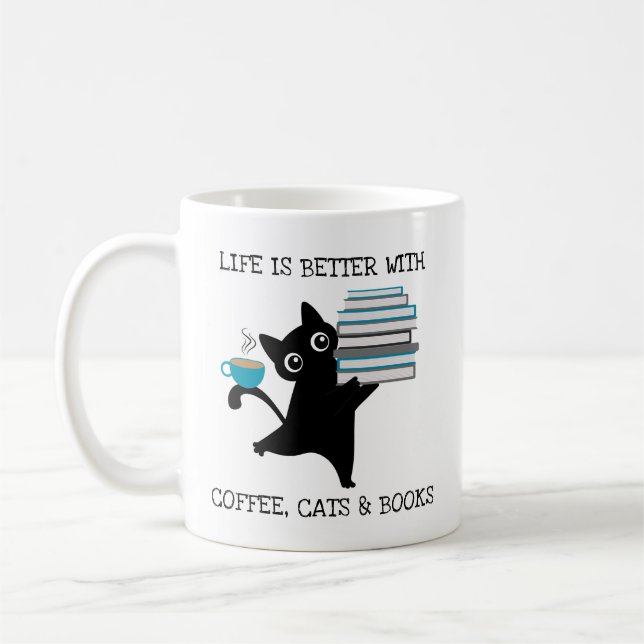 Funny Book Lover Tasse (Links)