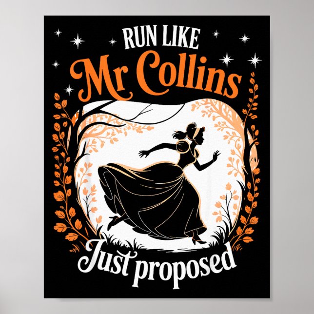 Funny Book Meme Run Like Mr Collins Just Proposed  Poster (Vorne)