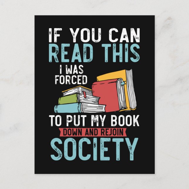 Funny Book Reader Autor Novel Reading Postkarte (Vorderseite)