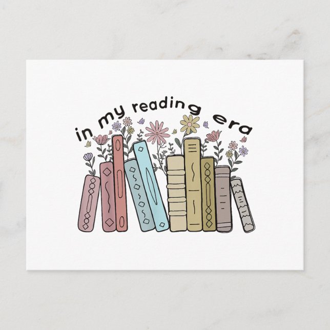 Funny Book Reader Zitat in meiner Leserzeit Groovy Postkarte (Vorderseite)