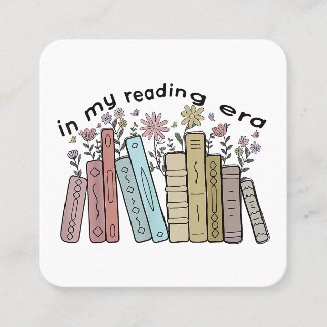 Funny Book Reader Zitat in meiner Leserzeit Groovy Quadratische Visitenkarte (Vorderseite)