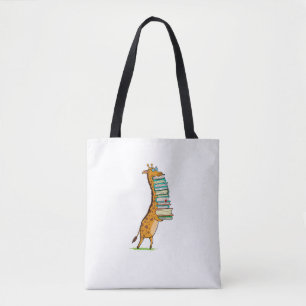 Funny Book Reading Giraffe I Liebe My Library