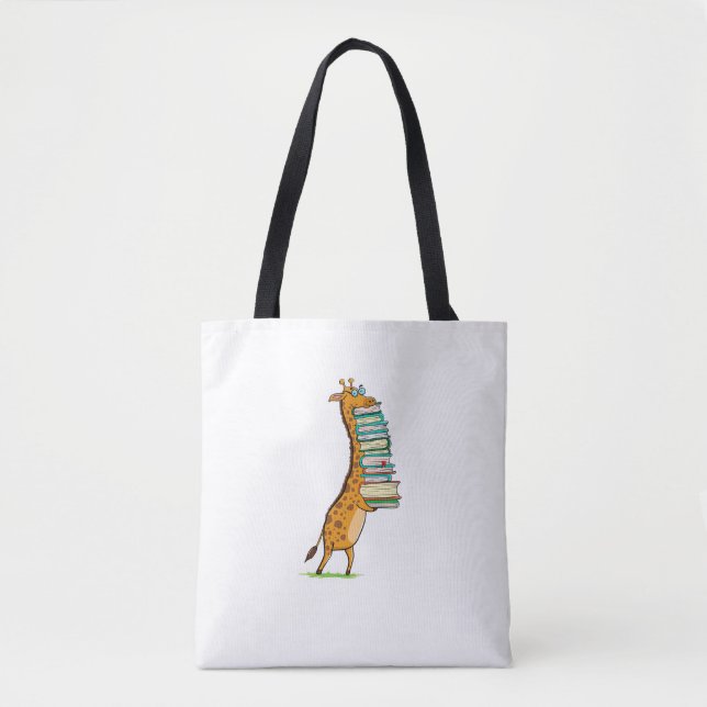 Funny Book Reading Giraffe I Liebe My Library (Vorderseite)