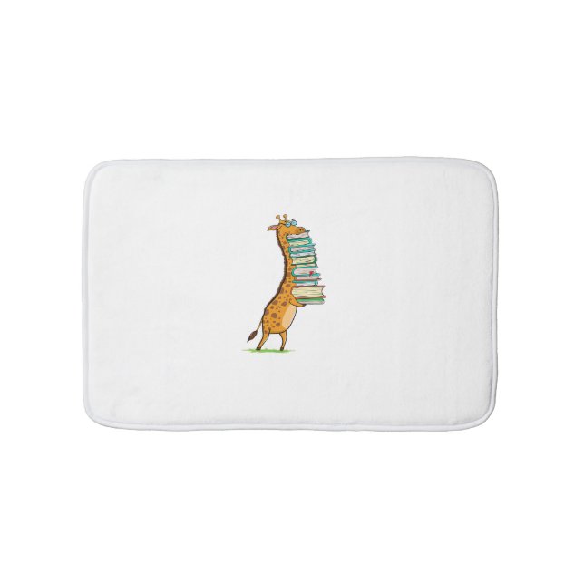 Funny Book Reading Giraffe I Liebe My Library Badematte (Vorderseite)