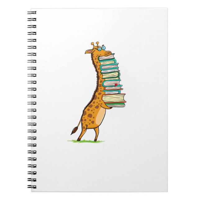 Funny Book Reading Giraffe I Liebe My Library Notizblock (Vorderseite)