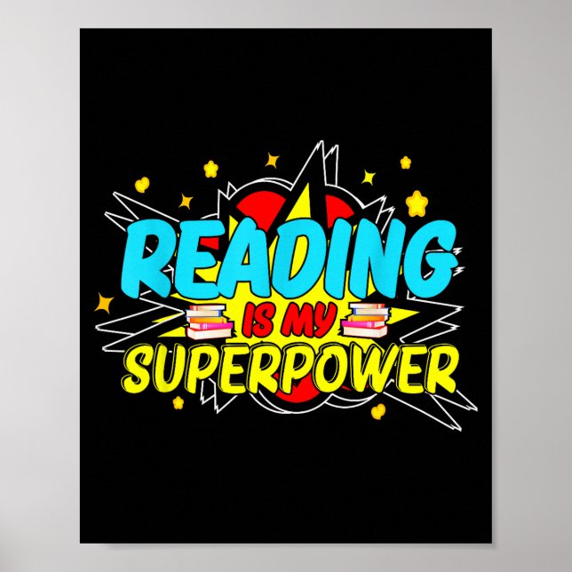 Funny Bookish Nerd Book Addict Design Women's Blac Poster (Vorne)
