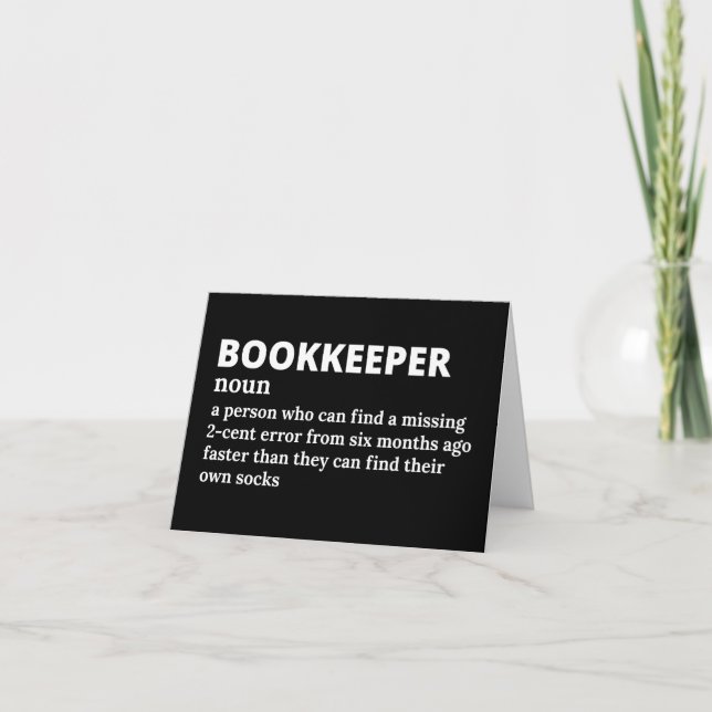 Funny Bookkeeper Definition Dankeskarte (Vorderseite)