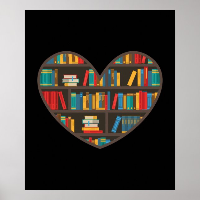 Funny BookShelf Library Poster (Vorne)