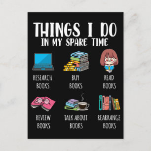 Funny Bookworm Author Novel Reading Book Lover Postkarte