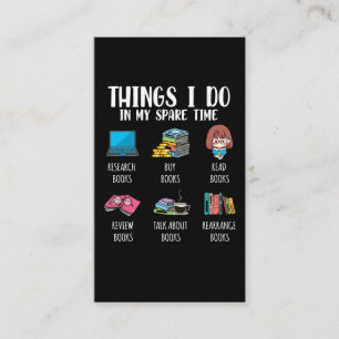 Funny Bookworm Author Novel Reading Book Lover Visitenkarte