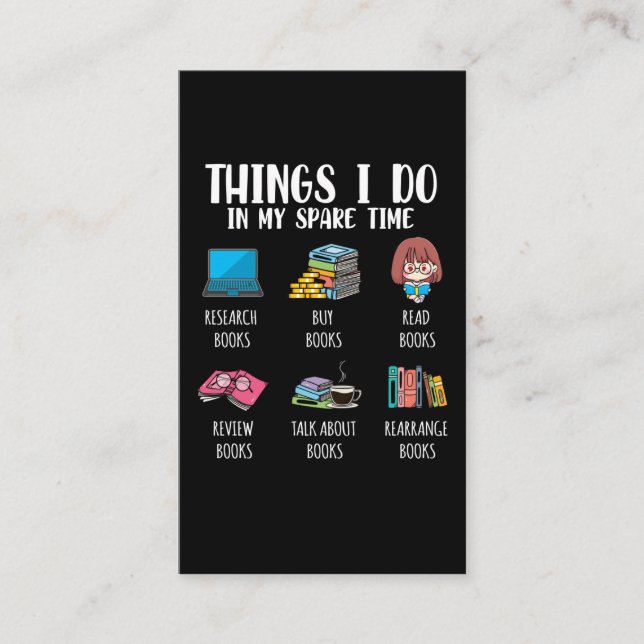 Funny Bookworm Author Novel Reading Book Lover Visitenkarte (Vorderseite)