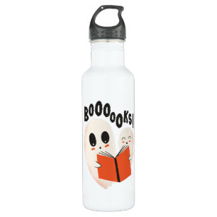 Funny Bookworm Ghost Halloween Edelstahlflasche
