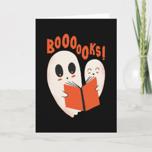 Funny Bookworm Ghost Halloween Karte
