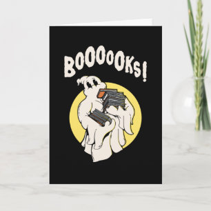 Funny Bookworm Ghost Halloween Karte