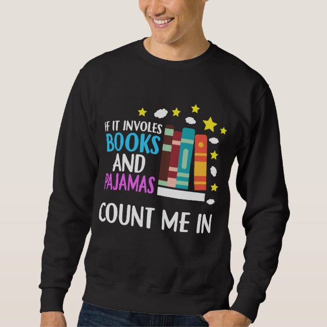Funny Bookworm Pajama und Buchladen Sweatshirt (Vorderseite)