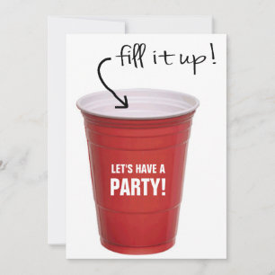 Funny Booze Cup Lass uns ein Party haben Einladung