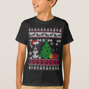 Funny Border Collie Christmas Ugly Sweater Dog Lov T-Shirt