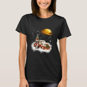 Funny Border Collie Dog Red Truck Weihnachten Weih T-Shirt