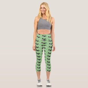 Funny Border Collie Hund läuft Cartoon Capri Leggings