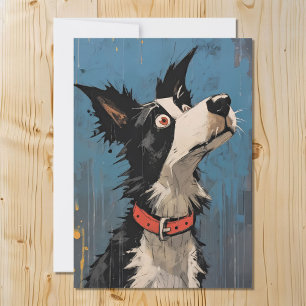 Funny Border Collie Sheepdog Dog Feiertagskarte