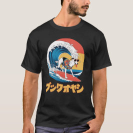 Funny Borzoi Japanisch Kanagawa Wave Dog T-Shirt