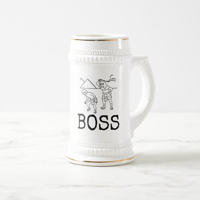 FUNNY BOSS BIER STEIN, WHIN BIERGLAS (VorderseiteRechts)