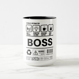 Funny Boss Handling Information Tasse