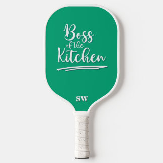 Funny Boss of the Kitchen Mint Green Elegant Pickleball Schläger