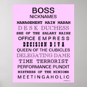 Funny Boss Poster   Bürounterschrift   Boss-Gesche