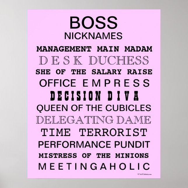Funny Boss Poster | Bürounterschrift | Boss-Gesche (Vorne)