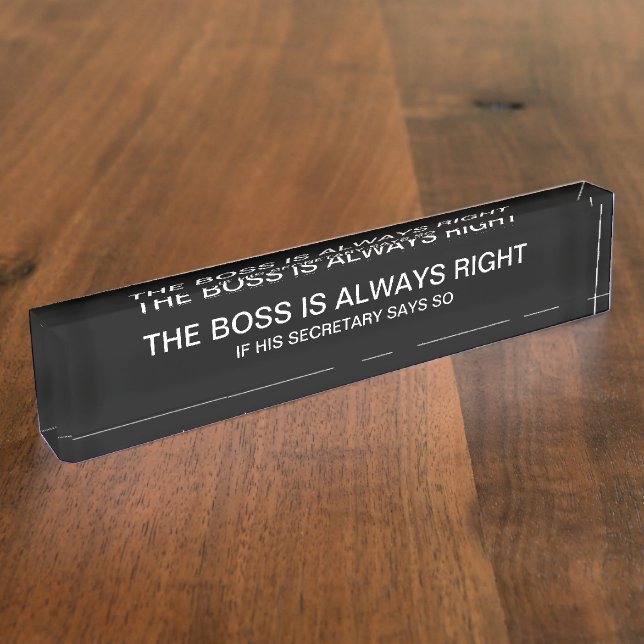Funny Boss Secretary Desk Name Plate Namensplakette (Seite)