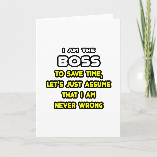 Funny Boss T - Shirt und Geschenke Karte (Vorderseite)