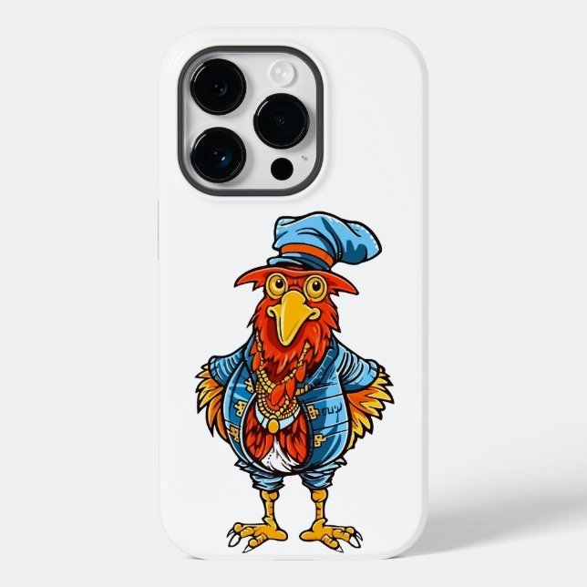 Funny Bossy Cartoon Rooster Case-Mate iPhone Hülle (Rückseite)