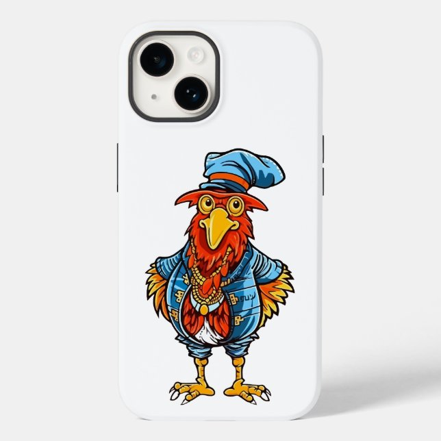 Funny Bossy Cartoon Rooster Case-Mate iPhone Hülle (Rückseite)