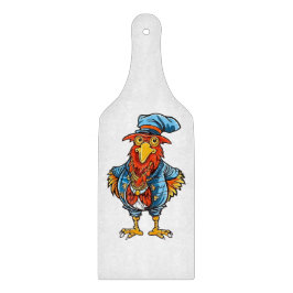Funny Bossy Cartoon Rooster Schneidebrett