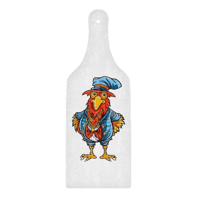Funny Bossy Cartoon Rooster Schneidebrett (Vorderseite)