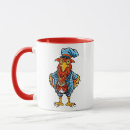 Funny Bossy Cartoon Rooster Tasse