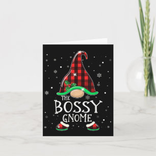 Funny Bossy Gnome Buffalo Kariert Matching Weihnac Karte