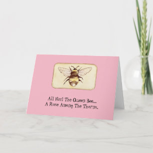 Funny Bossy Queen Bee Birthday Card Karte