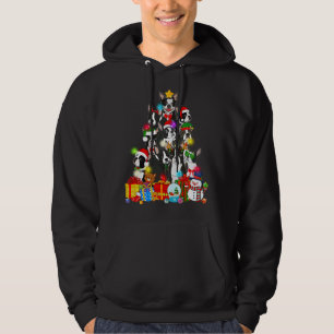 Funny Boston Terrier Christmas Tree Lights Puppy D Hoodie