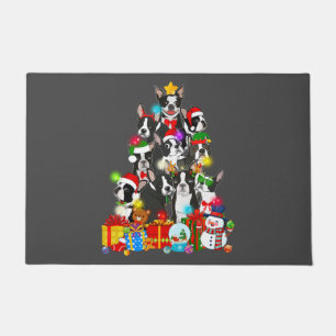 Funny Boston Terrier Christmas Tree Lights Welpe Fußmatte