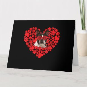Funny Boston Terrier Dog Paw Herzlich Willkommen a Karte