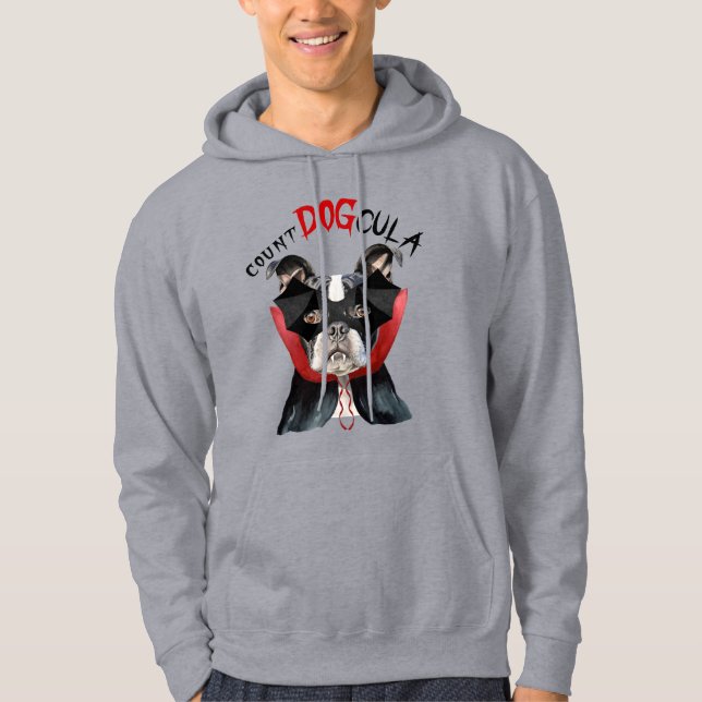 Funny Boston Terrier Dog Vampire Halloween Kostüm Hoodie (Vorderseite)