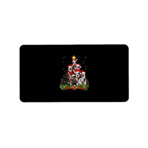 Funny Boston Terrier Dog Weihnachtsbaum Geschenk Adressaufkleber