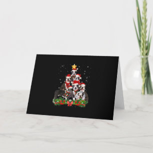 Funny Boston Terrier Dog Weihnachtsbaum Geschenk Feiertagskarte