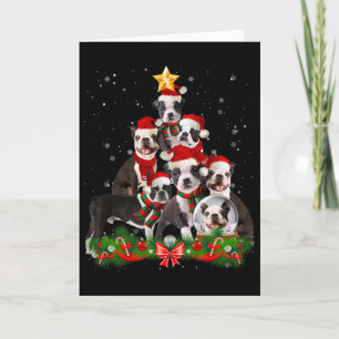Funny Boston Terrier Dog Weihnachtsbaum Karte