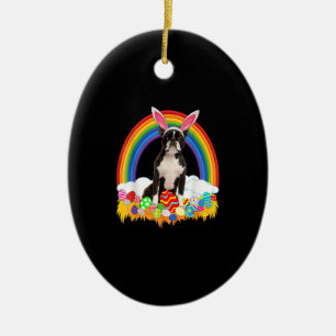 Funny Boston Terrier Egg Shirt Dog Lover Ostern Keramik Ornament