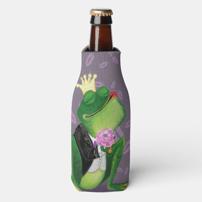 Funny Bottle Cooler mit Froschprinz Flaschenkühler (Flaschenvorderseite)