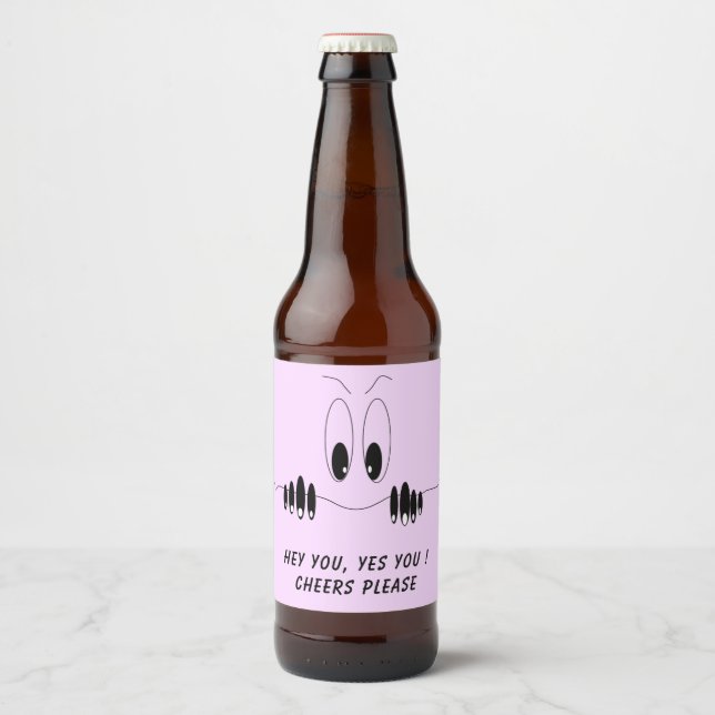 Funny Bottle Labels Neugier Augen - Custom Text Bierflaschenetikett (Vorderseite)