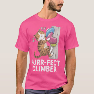 Funny Bouldering Cat Rock Climbing Chat Lover Des T-Shirt